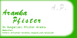 aranka pfister business card